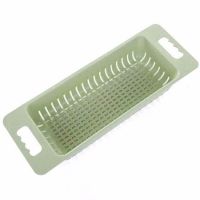 塑料家用洗菜盆沥水沥水篮小百货置物架菜篮水槽架厨房洗厨房用品|北欧绿 升级版可收缩滤水篮[1个装]