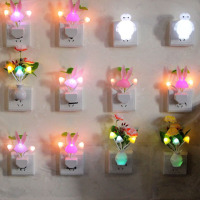 led小夜灯光控感应插电节能七彩变色蘑菇床头宝宝婴儿喂奶小夜灯