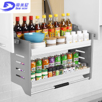 吊柜升降拉篮厨房橱柜上下升降篮调味篮下拉式升降机置物架