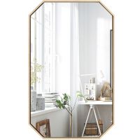 全身镜子美容理发宿舍穿衣镜浴室镜壁挂化妆镜卫生间服装店试衣镜|挂镜-八边形 50cm*140cm