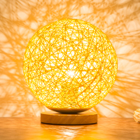 小夜灯起夜调光灯北欧后现代卧室床头装饰台灯麻球藤艺礼品喂奶