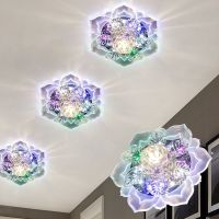 客厅led射灯七彩筒灯嵌入式水晶过道灯走廊灯玄关门厅入户天花灯