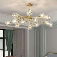 后现代轻奢吊灯全铜客厅灯饰简约水晶灯餐厅卧室大气北欧分子灯具