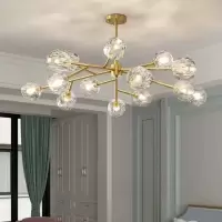 后现代轻奢吊灯全铜客厅灯饰简约水晶灯餐厅卧室大气北欧分子灯具