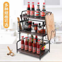 厨房置物架调料架收纳架多层木质多功能刀架筷子筒收纳一体