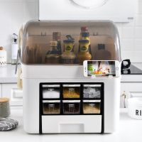 厨房置物架防尘防油多功能刀架厨具用品架子调味盒筷子汤勺收纳盒