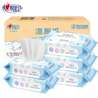 湿巾80片/包湿厕纸天然棉质感加盖装清洁厕后家用实惠|[6包]家庭必选