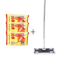 静电除尘拖把除尘纸家用吸毛发免手洗擦地拖地一次性拖把无纺布|静电大拖把+3包静电干巾(组合装)