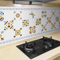 自粘厨房防油贴纸耐高温防水墙贴墙壁纸瓷砖墙纸柜灶台用油烟贴纸|西亚风格(长5米宽60厘米)