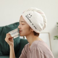 干发帽女吸水速干帽包头巾洗头发的毛巾浴帽可爱干发巾|粉边[笑脸]