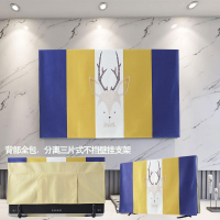 升级版电视机防尘罩布布艺家用42寸55寸58寸6|吉祥鹿(加厚布料/后衬加长) 42/43英寸(宽98*高65cm)