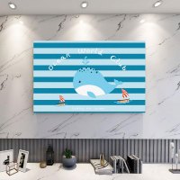 升级版电视机防尘罩布布艺家用42寸55寸58寸6|条纹鲸鱼(加厚布料/后衬加长) 30/32英寸(宽76*高52cm)