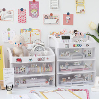 书桌上桌面收纳盒 办公室学生ins抽屉式置物架文具化妆品格少女心