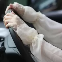 冰袖防晒袖套女手套男防紫外线夏季薄款长款冰丝开车夏天手臂套袖