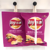 创意绒布薯片纸巾包悬挂式抽纸袋厨房客厅纸巾套车载车用纸巾盒|墨西哥鸡汁番茄【挂绳款】