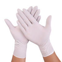 一次性手套乳胶丁腈橡胶食品洗碗洗碗防水美容院pvc防护塑胶厨房|白色丁晴高弹100只 XL