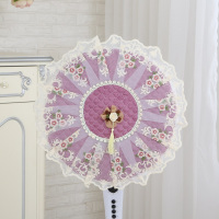 美的电风扇罩子防尘罩落地式全包艾美特台扇格力16寸布艺圆形扇套|一见钟情紫色+包电机