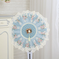 美的电风扇罩子防尘罩落地式全包艾美特台扇格力16寸布艺圆形扇套|一见钟情蓝色+包电机