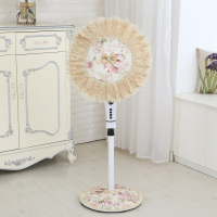 美的电风扇罩子防尘罩落地式全包艾美特台扇格力16寸布艺圆形扇套|金粉世家咖色+包电机+底座