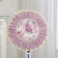 美的电风扇罩子防尘罩落地式全包艾美特台扇格力16寸布艺圆形扇套|金粉世家紫色常规(不包电机)