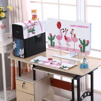 电脑罩防尘罩台式电脑蒙布液晶显示器键盘主机保护套屏幕盖布防尘|火烈鸟三件套 27英寸