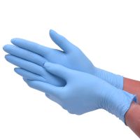 一次性手套乳胶橡胶加厚食品透明防水烘焙家务加长美容手套|蓝色小号-100只款 L大码