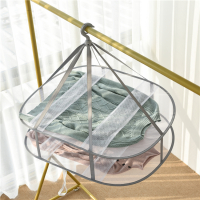 晒衣篮家用羊毛衫的防变形网兜蓝双层毛衣专用平铺架凉晾衣服神器|灰色长方形双层专晒毛衣羊绒衫