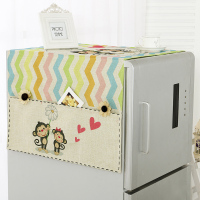 防水冰箱盖布防尘布滚筒洗衣机罩棉麻单双开门冰箱罩微波炉防尘罩|小猴子 双开冰箱180*65(防水款)