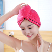 网格干发帽女吸水可爱速干长发包头毛巾成人双层加厚浴帽干发巾|西瓜红