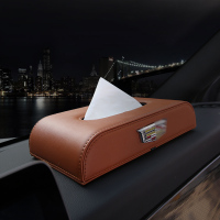 适用于凯迪拉克atsl xt4 xts ct6 xt5车载纸巾盒纸巾套车用抽纸盒|棕色(大标款)