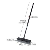 地板刷清洁长柄硬毛家用刷子卫生间厕所洗地瓷砖地刷浴室浴缸用刷|可伸缩加强包塑铁杆黑色30厘米刷头1