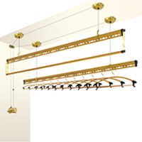 特价三杆手摇升降晾衣架晾衣杆加厚双杆自动室内阳台晒被架凉衣架|高贵金 《三款标准款》2.4米无衣架