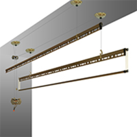 特价三杆手摇升降晾衣架晾衣杆加厚双杆自动室内阳台晒被架凉衣架|香槟色 《三款标准款》2.7米+12铝三角