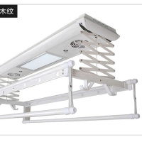 电动晾衣架阳台自动升降晒衣架智能遥控双杆折叠伸缩晾衣杆多功能|白橡木 4杆照明[无安装]