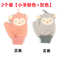 搓澡巾儿童洗澡神器强力去污搓泥灰女士不疼沐浴球专用韩国版手套|小羊[粉色+灰色]