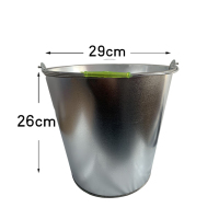 不锈钢水桶手提式大容量304家用带盖油桶储水食堂厚铁皮桶提水桶|特厚镀锌铁水桶12L不带盖