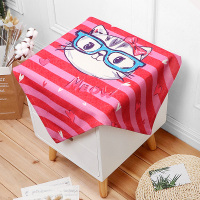 棉麻床头柜盖布防尘罩电视机冰箱微波炉罩布艺小桌布多用万能盖巾|粉红色粉红猫 65x65cm