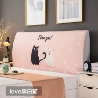 全包床头套罩软包简约现代北欧ins防尘1.5米1.8m床靠背|MY-love黑白猫 高度50-65*长150cm（通用）
