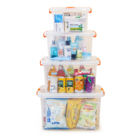 食品级透明收纳箱整理箱塑料盒子有盖大小号手提储物箱