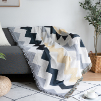 北欧几何图案网红加厚沙发毯子沙发巾全盖沙发套防尘罩民宿装饰毯|大波浪 90*150cm