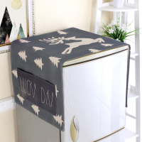 滚筒洗衣机罩双开门冰箱盖布防尘防晒罩防水万能盖巾微波炉棉麻|森林鹿 55*140cm(单开或洗衣机用)