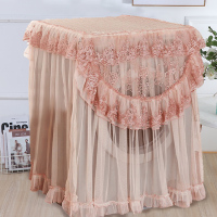 滚筒布艺洗衣机防尘罩防水防晒全自动小天鹅海尔蕾丝洗衣机套盖布|良辰豆沙色 全自动洗衣机通用