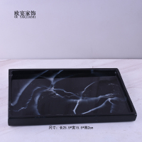 欧式卫浴洗漱用品套件样板房浴室用品摆件洗手液瓶香薰托盘|水墨黑平底中托盘