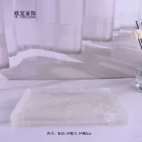 欧式卫浴洗漱用品套件样板房浴室用品摆件洗手液瓶香薰托盘|珍白带角中托盘