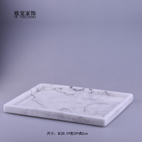 欧式卫浴洗漱用品套件样板房浴室用品摆件洗手液瓶香薰托盘|深灰色仿大理石平底大盘