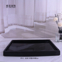 欧式卫浴洗漱用品套件样板房浴室用品摆件洗手液瓶香薰托盘|栗色黑色平底大托盘