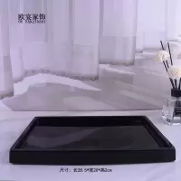欧式卫浴洗漱用品套件样板房浴室用品摆件洗手液瓶香薰托盘|栗色黑色平底大托盘