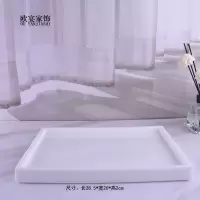 欧式卫浴洗漱用品套件样板房浴室用品摆件洗手液瓶香薰托盘|乳白色平底大托盘