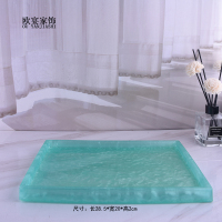 欧式卫浴洗漱用品套件样板房浴室用品摆件洗手液瓶香薰托盘|蓝色平底大托盘