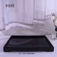 欧式卫浴洗漱用品套件样板房浴室用品摆件洗手液瓶香薰托盘|黑色带角大托盘